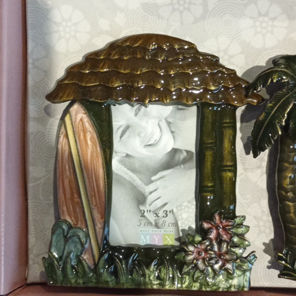 Tropical Palm Tree Photo Frame Set - Brown and Green NIB... by MYK - Picture 4 of 5